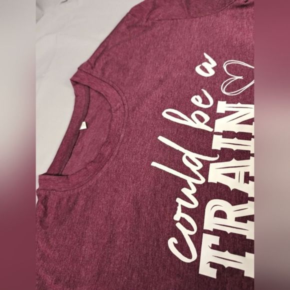 "Could Be A Train Station Kinda Day" Yellowstone Short Sleeve T-shirt Wine Red - Picture 5 of 6